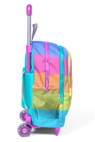 Coral High Kids Renkli Çizgili Üç Bölmeli Çekçekli Okul Sırt Çantası 23970 - 7