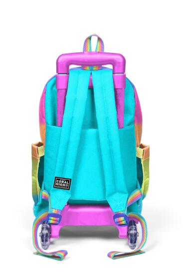 Coral High Kids Renkli Çizgili Üç Bölmeli Çekçekli Okul Sırt Çantası 23970 - 4