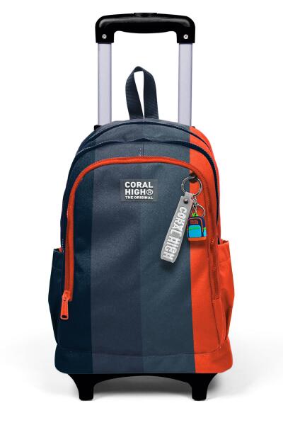 Coral High Kids Renkli Çizgili Üç Bölmeli Çekçekli Okul Sırt Çantası 23982 - 8