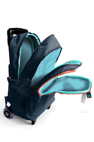 Coral High Kids Renkli Çizgili Üç Bölmeli Çekçekli Okul Sırt Çantası 23982 - 3