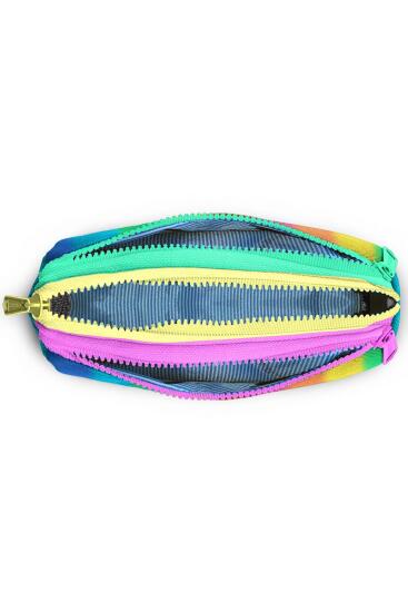 Coral High Kids Renkli Çizgili Üç Bölmeli Kalem Çantası 11173 - 4