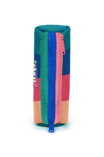 Coral High Kids Renkli Çizgili Üç Bölmeli Kalem Çantası 11179 - 2