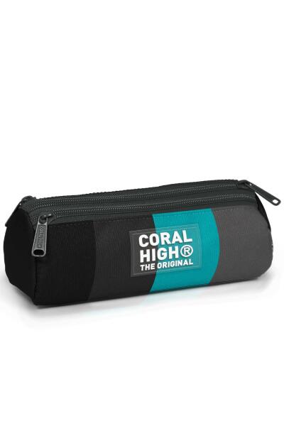Coral High Kids Renkli Çizgili Üç Bölmeli Kalem Çantası 11196 - 1