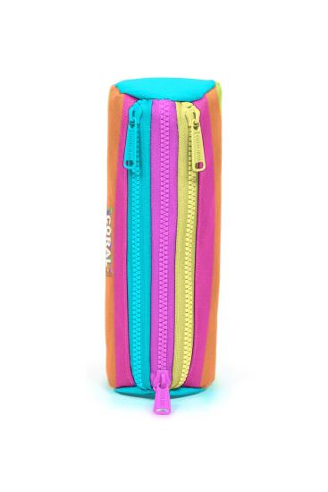 Coral High Kids Renkli Çizgili Üç Bölmeli Kalem Çantası 22086 - 2