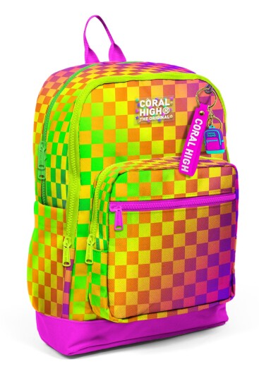 Coral High Kids Renkli Dama Desenli Okul Sırt Çantası 33203 