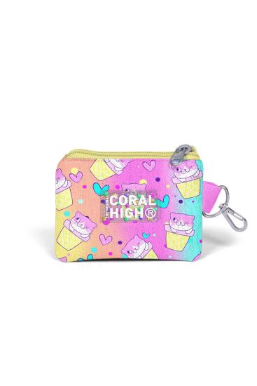 Coral High Kids Renkli Dondurmalı Kedi Desenli Bozuk Para Çantası 21930 - 2