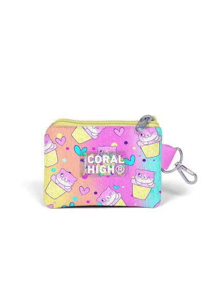 Coral High Kids Renkli Dondurmalı Kedi Desenli Bozuk Para Çantası 21930 - 2