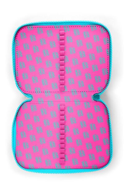 Coral High Kids Renkli Dondurmalı Kedi Desenli Çift Katlı Kalem Çanta 11139 - 7