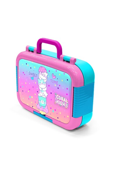 Coral High Kids Renkli Dondurmalı Kedi Desenli Paslanmaz Çelik Beslenme Kabı 39332 - 4