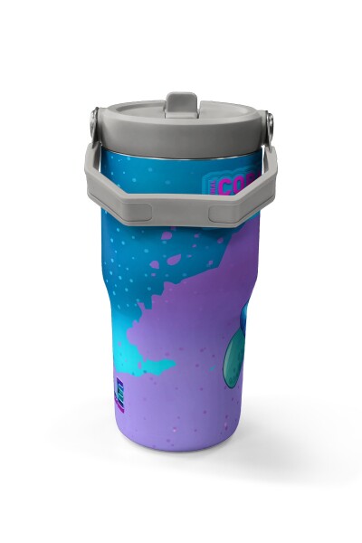 Coral High Renkli Kaplumbağa Desenli Katlanır Ağızlıklı Çelik Termos 600 ml 38912 - 5