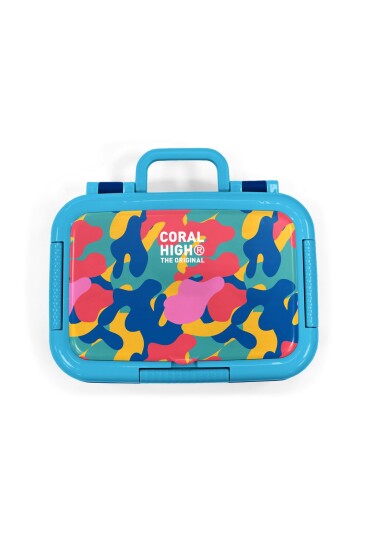 Coral High Kids Renkli Kamuflaj Desenli Paslanmaz Çelik Beslenme Kabı 39132 - 5