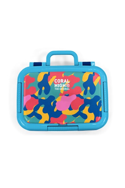 Coral High Kids Renkli Kamuflaj Desenli Paslanmaz Çelik Beslenme Kabı 39132 - 5