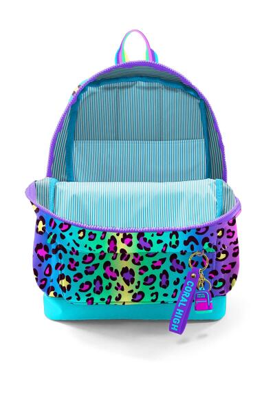 Coral High Kids Renkli Leopar Desenli Okul Sırt Çantası 23769 - 3