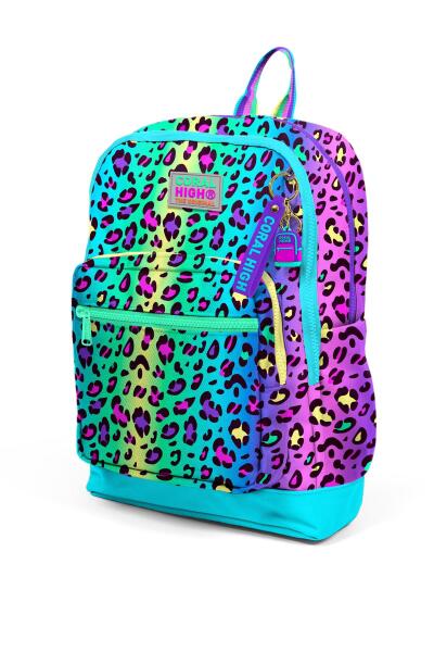 Coral High Kids Renkli Leopar Desenli Okul Sırt Çantası 23769 - 6