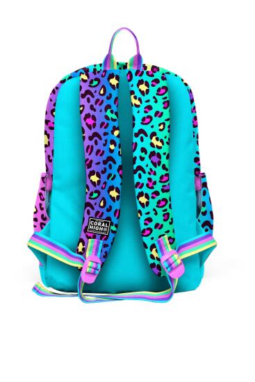 Coral High Kids Renkli Leopar Desenli Okul Sırt Çantası 23769 - 2