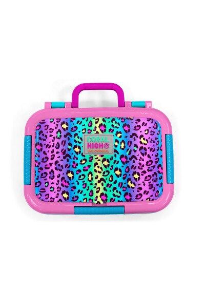 Coral High Kids Renkli Leopar Desenli Paslanmaz Çelik Beslenme Kabı 39277 - 5