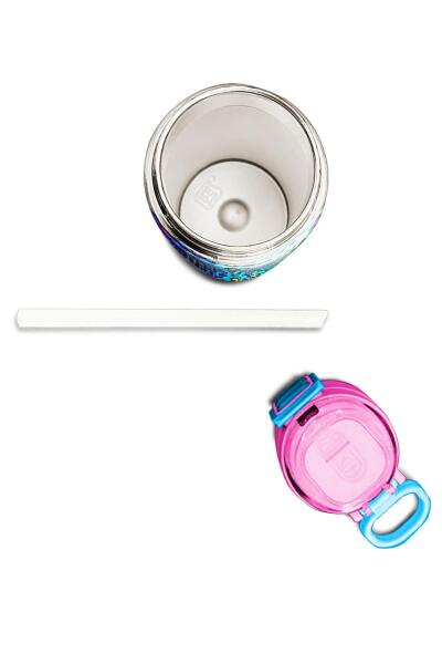 Coral High Kids Renkli Leopar Desenli Pipetli ve Direk İçimli Paslanmaz Çelik Termos 500 ML 31985 - 7