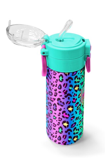 Coral High Kids Renkli Leopar Desenli Pipetli ve Direk İçimli Paslanmaz Çelik Termos 500 ML 31985 - 5