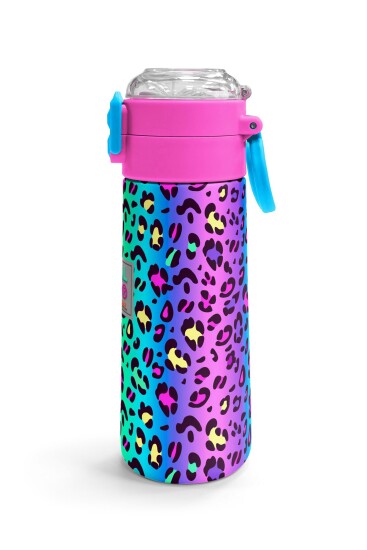 Coral High Kids Renkli Leopar Desenli Pipetli ve Direk İçimli Paslanmaz Çelik Termos 500 ML 31985 - 3