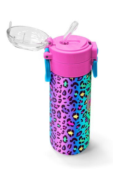 Coral High Kids Renkli Leopar Desenli Pipetli ve Direk İçimli Paslanmaz Çelik Termos 500 ML 31985 - 5
