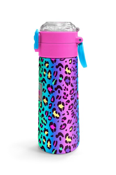 Coral High Kids Renkli Leopar Desenli Pipetli ve Direk İçimli Paslanmaz Çelik Termos 500 ML 31985 - 3