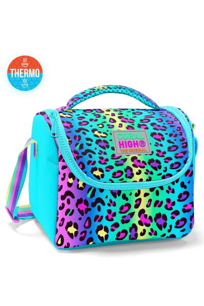 Coral High Kids Renkli Leopar Desenli Thermo Beslenme Çantası 11785 - 1