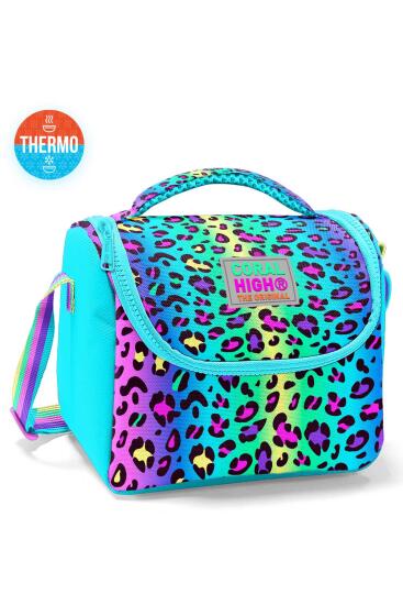 Coral High Kids Renkli Leopar Desenli Thermo Beslenme Çantası 11785 