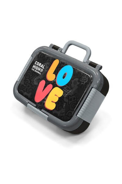 Coral High Kids Renkli Love Desenli Paslanmaz Çelik Beslenme Kabı 39130 - 1