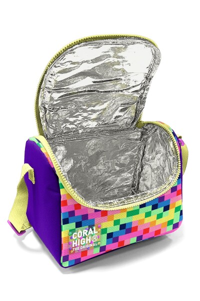 Coral High Kids Renkli Piksel Kalp Desenli Thermo Beslenme Çantası 37108 - 4