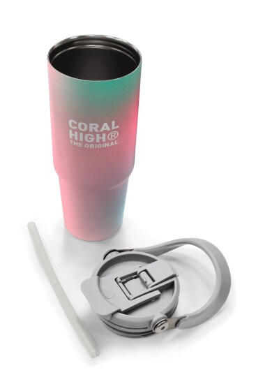 Coral High Kids Renkli Pipetli ve Direkt İçim Çelik Termos 900 ml 38734 - 8