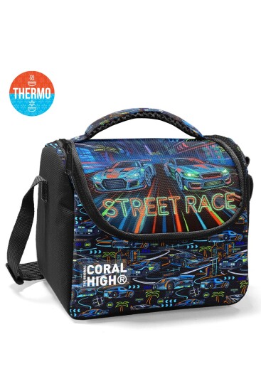 Coral High Kids Renkli Yarış Araba Desenli Thermo Beslenme Çantası 37159 - Coral High