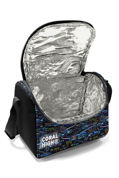 Coral High Kids Renkli Yarış Araba Desenli Thermo Beslenme Çantası 37159 - 4