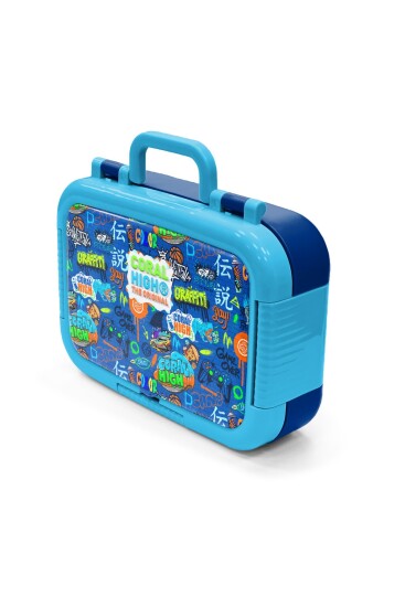 Coral High Kids Saks Grafiti Desenli Paslanmaz Çelik Beslenme Kabı 39275 - 4