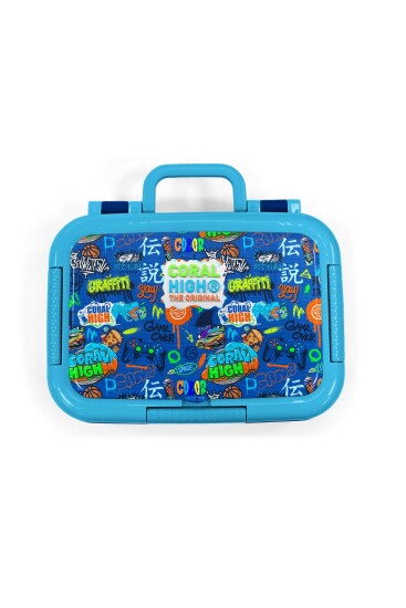 Coral High Kids Saks Grafiti Desenli Paslanmaz Çelik Beslenme Kabı 39275 - 5