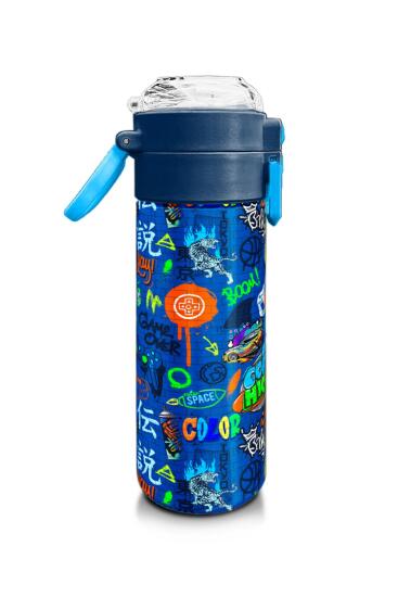 Coral High Kids Saks Grafiti Desenli Pipetli ve Direkt İçim Çelik Termos 500 ml 31968 - 2