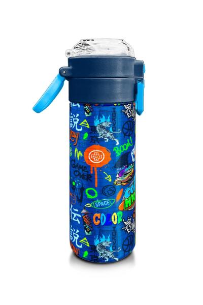 Coral High Kids Saks Grafiti Desenli Pipetli ve Direkt İçim Çelik Termos 500 ml 31968 - 2