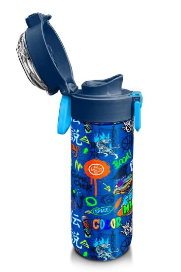 Coral High Kids Saks Grafiti Desenli Pipetli ve Direkt İçim Çelik Termos 500 ml 31968 - 6