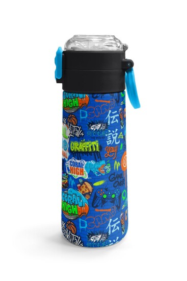 Coral High Kids Saks Grafiti Desenli Pipetli ve Direkt İçim Çelik Termos 500 ml 31968 - 3