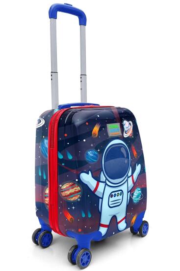 Coral High Kids Saks Mavi Astronot Desenli Çocuk Valizi 16743 - 7