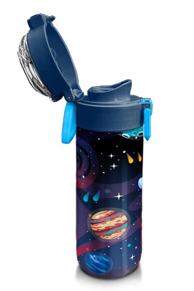 Coral High Kids Saks Mavi Astronot Desenli Pipetli ve Direkt İçim Çelik Termos 500 ml 31933 - 6