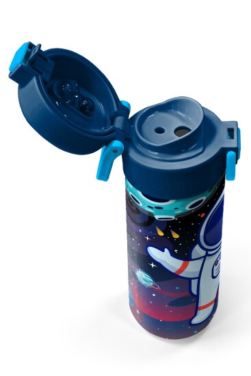 Coral High Kids Saks Mavi Astronot Desenli Pipetli ve Direkt İçim Çelik Termos 500 ml 31933 - 3