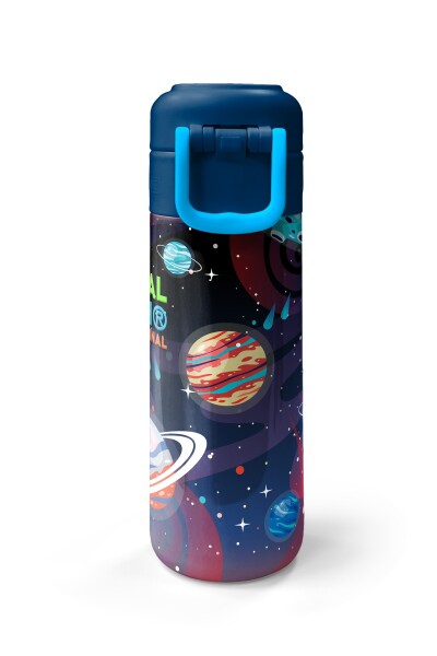 Coral High Kids Saks Mavi Astronot Desenli Pipetli ve Direkt İçim Çelik Termos 500 ml 31933 - 7