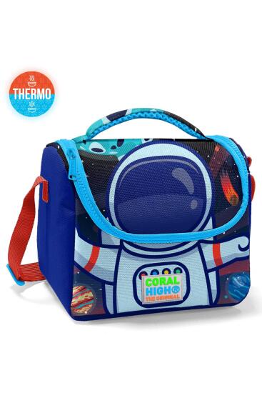 Coral High Kids Saks Mavi Astronot Desenli Thermo Beslenme Çantası 11724 - 3