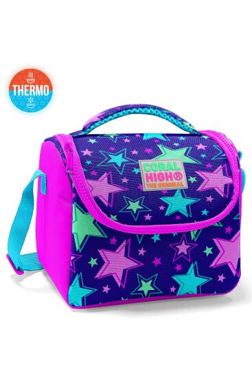 Coral High Kids Saks Pembe Yıldız Desenli Thermo Beslenme Çantası 11801 