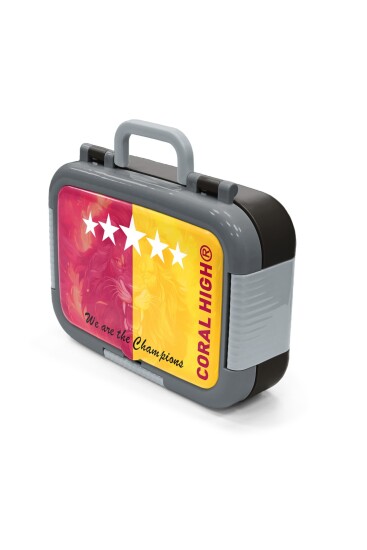 Coral High Kids Sarı Kırmızı 5 Yıldız Aslan Taraftar Desenli Paslanmaz Çelik Beslenme Kabı 39371 - 4