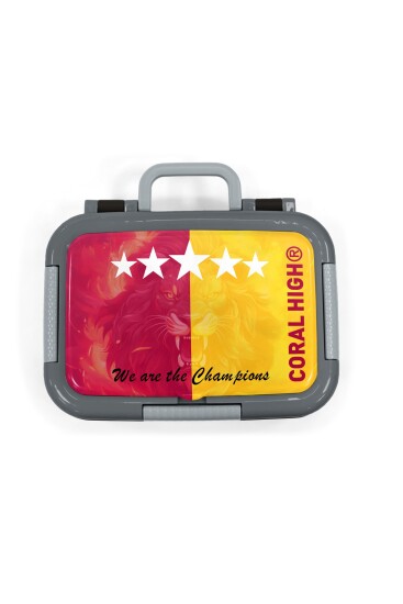 Coral High Kids Sarı Kırmızı 5 Yıldız Aslan Taraftar Desenli Paslanmaz Çelik Beslenme Kabı 39371 - 5
