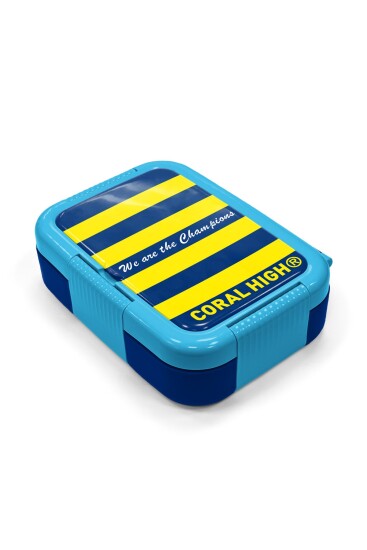 Coral High Kids Sarı Lacivert Çubuklu Taraftar Desenli Paslanmaz Çelik Beslenme Kabı 39370 - 2