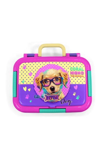 Coral High Kids Sarı Pembe Sevimli Köpek Desenli Paslanmaz Çelik Beslenme Kabı 39260 - 5