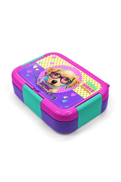 Coral High Kids Sarı Pembe Sevimli Köpek Desenli Paslanmaz Çelik Beslenme Kabı 39260 - 2