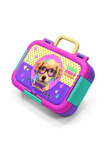 Coral High Kids Sarı Pembe Sevimli Köpek Desenli Paslanmaz Çelik Beslenme Kabı 39260 